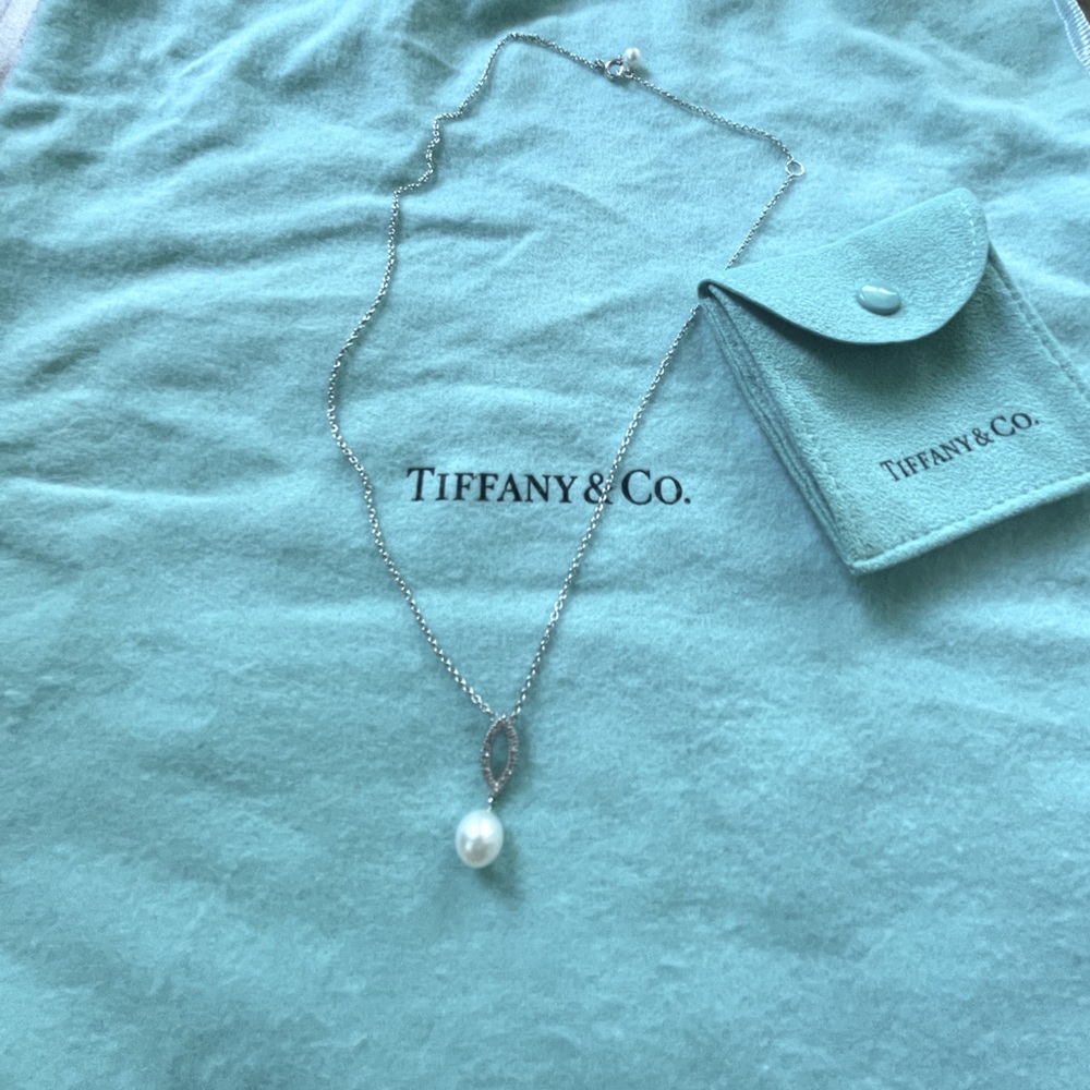 RARE AUTHENTIC Iridesse for Tiffany and Co. White gold, Diamond, Pearl pendant